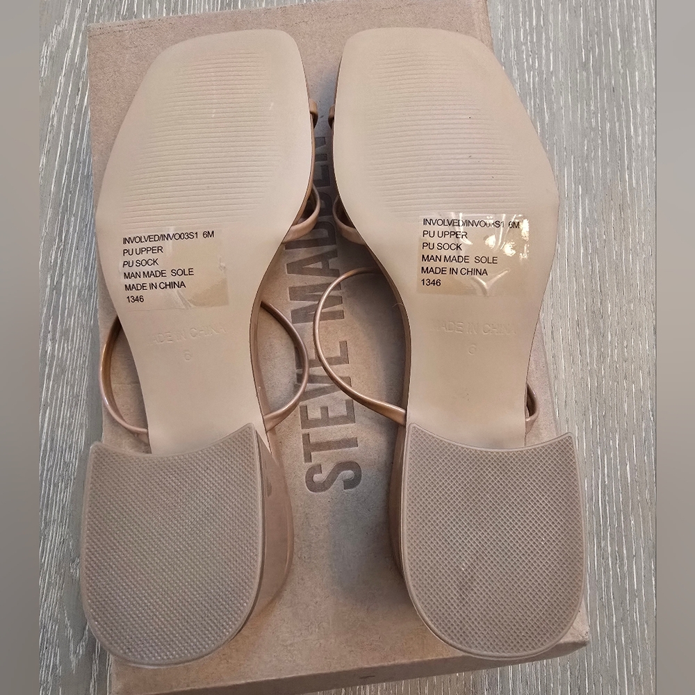 Steve Madden Women's Camel Patent Involved Heeled Sandals Size 6 - Picture 6 of 6